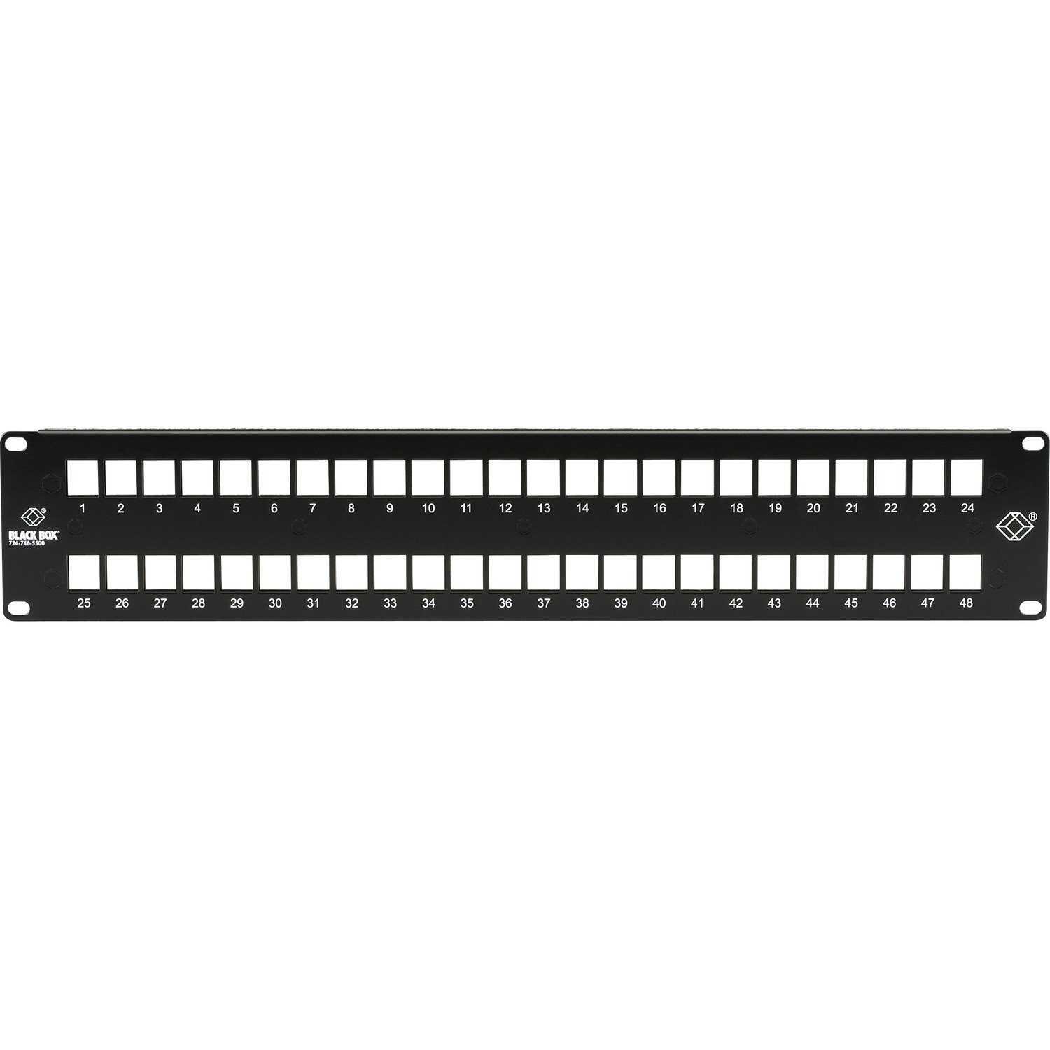 Black Box Multimedia Patch Panel - 2U, 48-Port