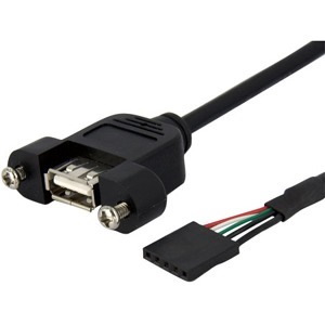 StarTech.com 1 ft Panel Mount USB Cable - USB A to Motherboard Header Cable F/F