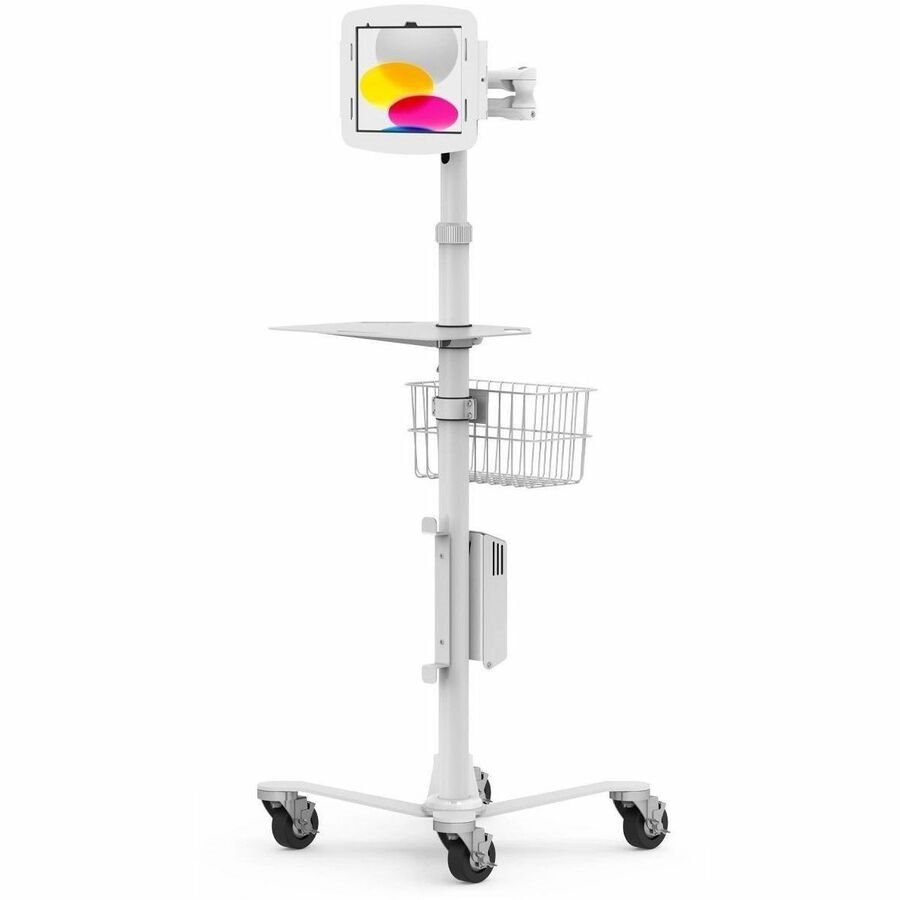 Compulocks Ipad 10.9 10TH Gen Space Enclosure Medical Rolling Cart Extended Whi