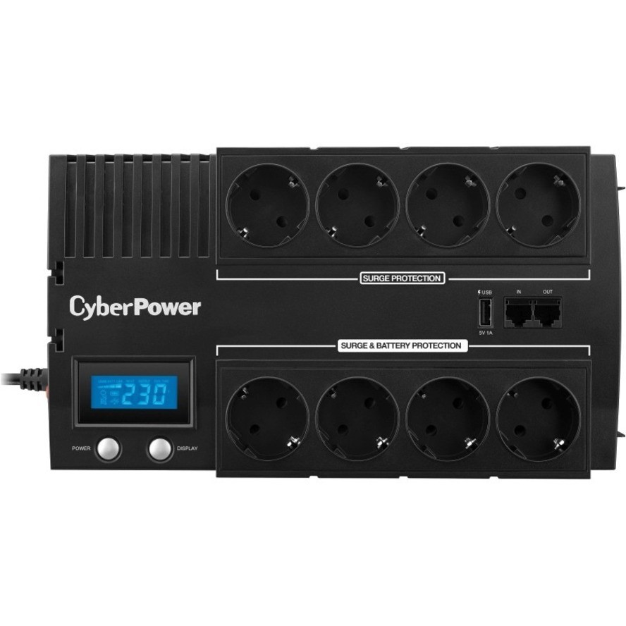 CyberPower BRIC-LCD 700VA/420W (10A) Line Interactive UPS - (BR700ELCD)-2 Yrs Adv.. Replacement incl. Int. Batteries
