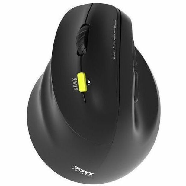 Port Connect ERGO Mouse - Bluetooth/Radio Frequency - USB Type A, USB Type C - Optical - 5 Button(s)