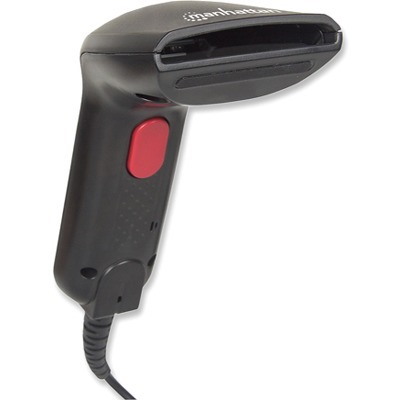 Manhattan Contact CCD Handheld Barcode Scanner, USB, 60mm Scan Width, Cable 152cm, Max Ambient Light 5,000 lux (sunlight), Black, Three Year Warranty, Box