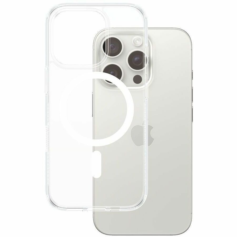 PanzerGlass ® HardCase Transparent W. White MagSafe iPhone 16 Pro Mobiele Telefoon Behuizingen Hoes Transparant ** New Retail **