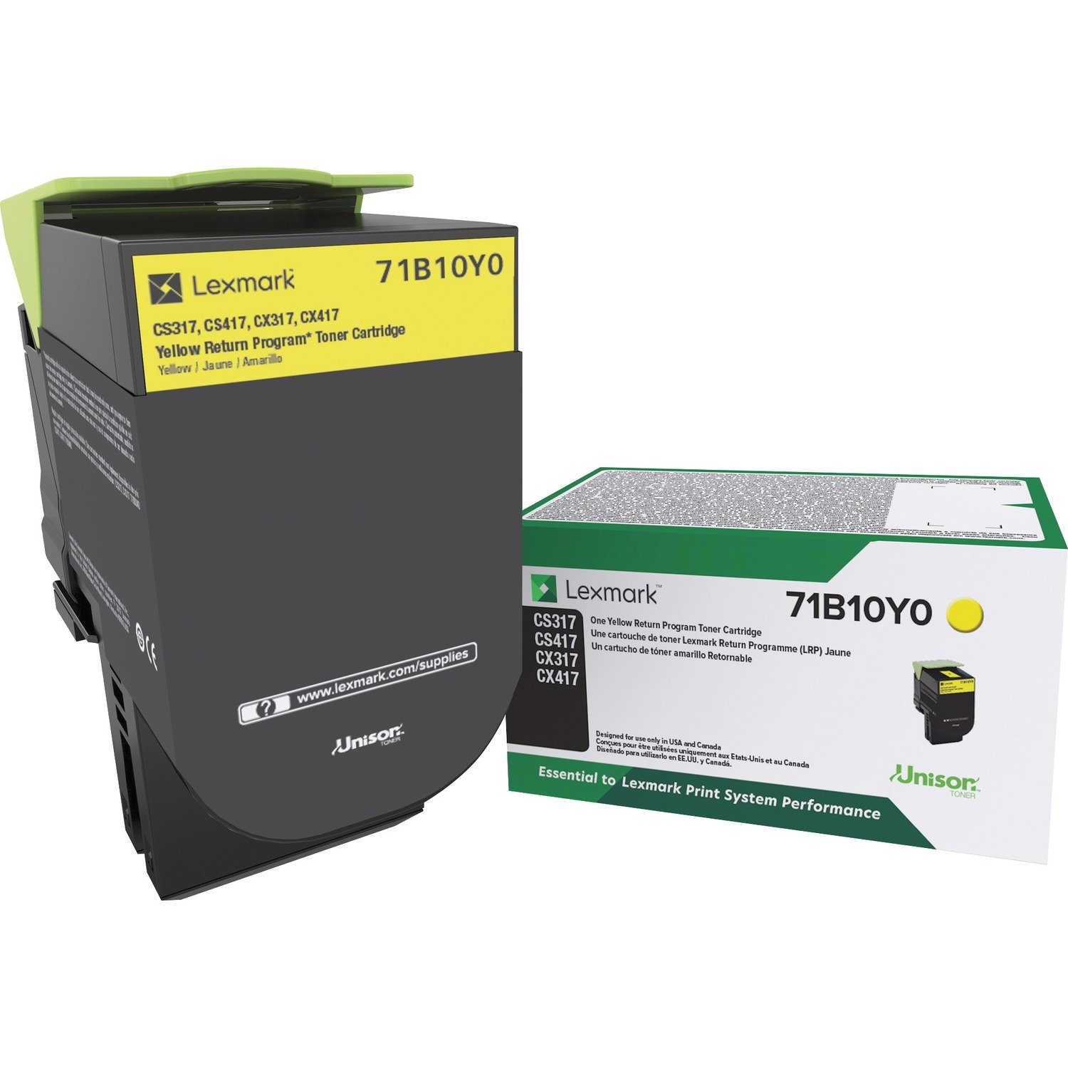 Lexmark Unison Original Laser Toner Cartridge - Yellow - 1 Each