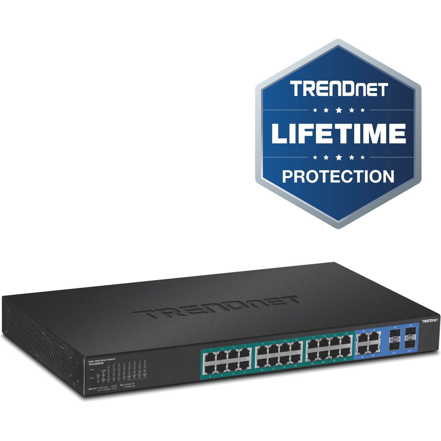 TRENDnet TPE-5028WS 28 Ports Manageable Ethernet Switch - Gigabit Ethernet - 1000Base-T, 1000Base-X - New - TAA Compliant