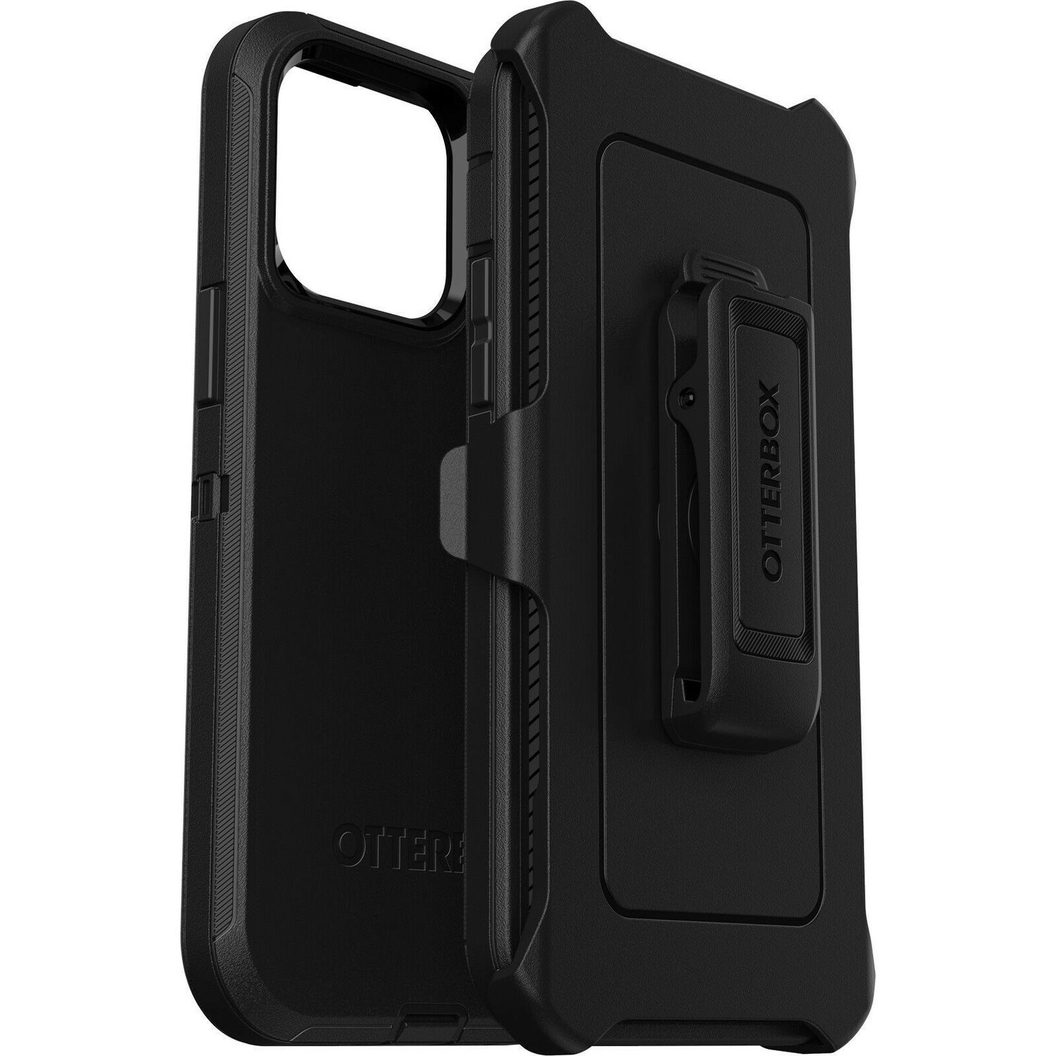 OtterBox Defender Rugged Carrying Case (Holster) Apple iPhone 14 Pro Max Smartphone - Black
