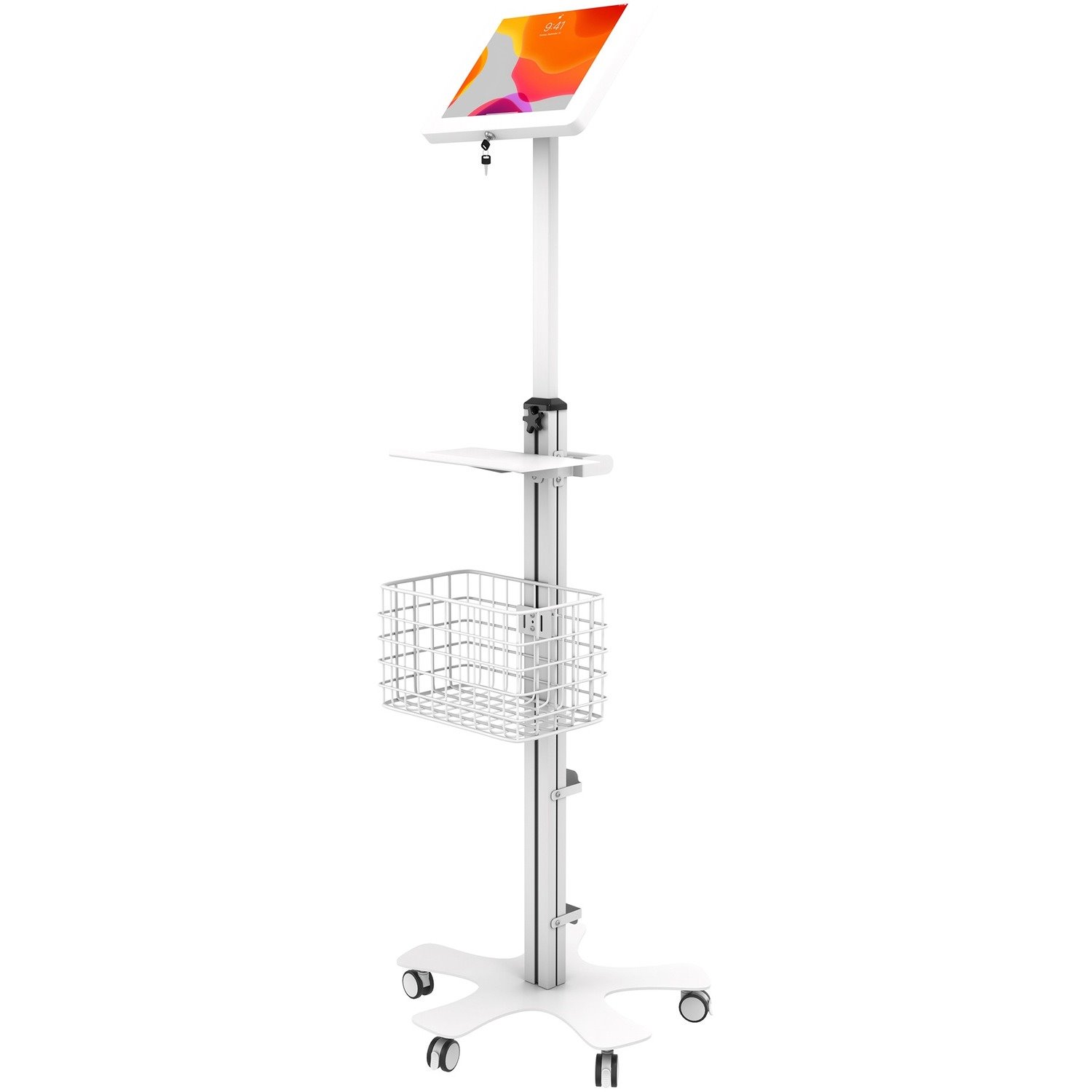 CTA Digital Medical Mobile Floor Stand with Large Universal Security Enclosure