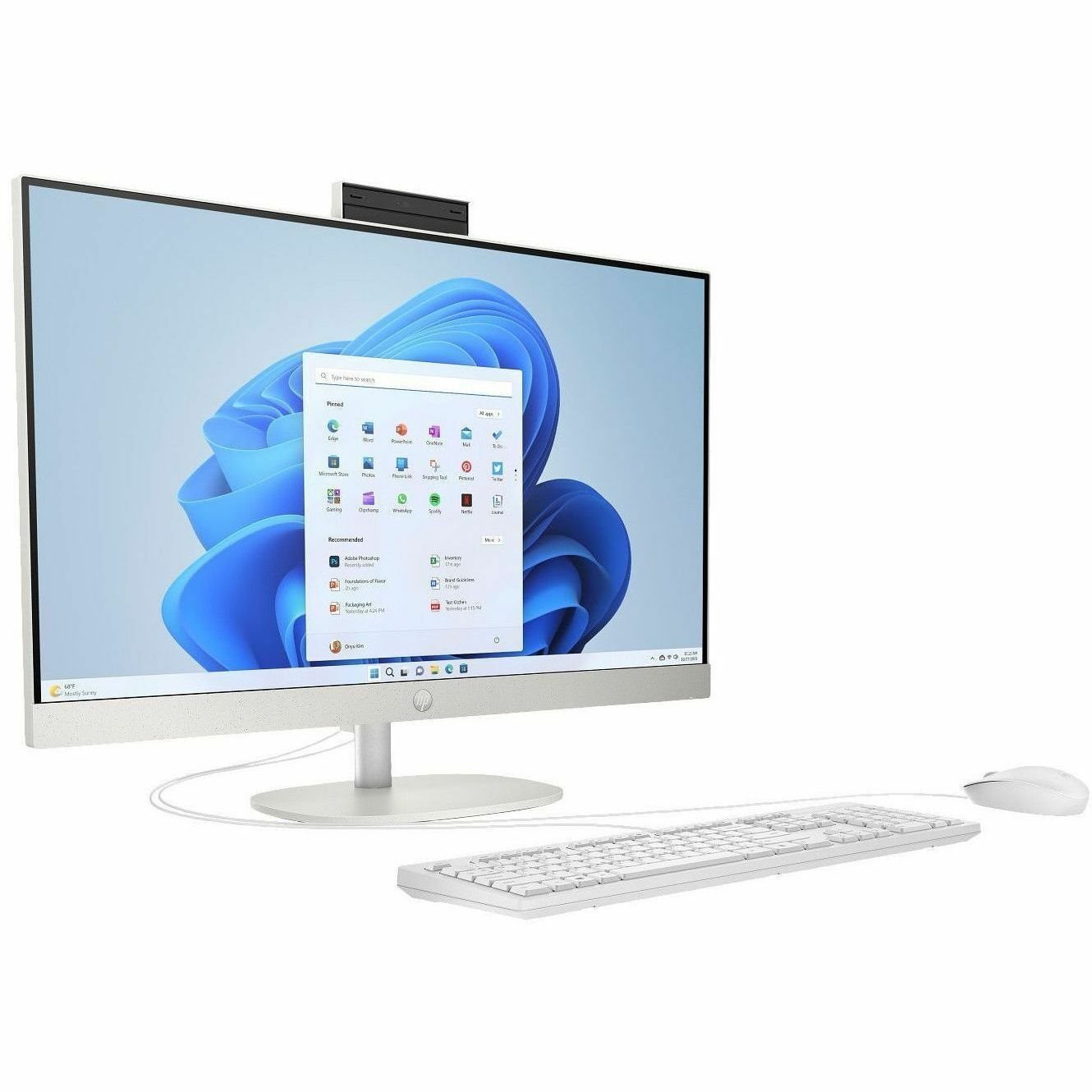 HP 27-cr0000 27-cr0059 All-in-One Computer - AMD Ryzen 7 7730U - 16 GB - 512 GB SSD - 27" Full HD Touchscreen - Desktop - Shell White
