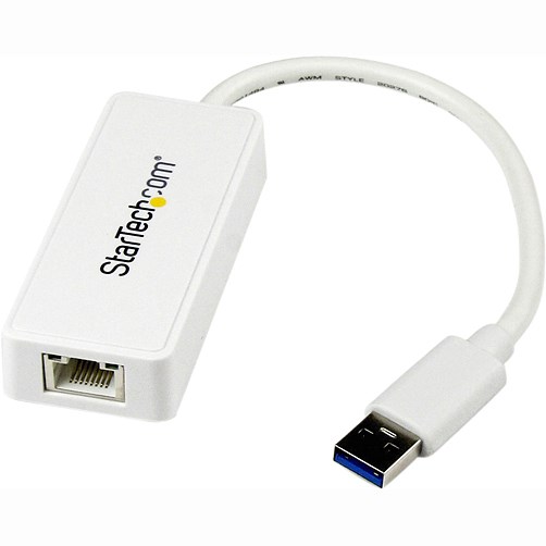 StarTech.com USB 3.0 to Gigabit Ethernet Adapter NIC w/ USB Port - White