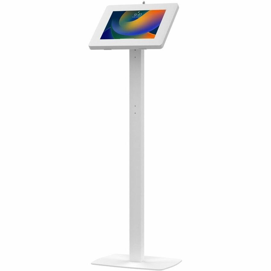 CTA Digital Premium Thin Profile Floor stand with Large Universal Security Enclosure (White)