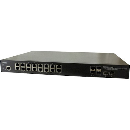 Managed Hardened Gigabit Ethernet PoE+ Rack Mountable Switch 16 10/100/1000Base-T PoE+ Ports + 4 100/1000Base-X SFP Slots + 2 1G/10GBase-X SFP+ Slots
