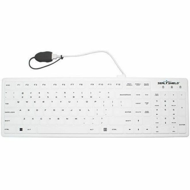 Seal Shield Seal Silk Pro SWK104 Keyboard - Cable Connectivity - USB Interface - White
