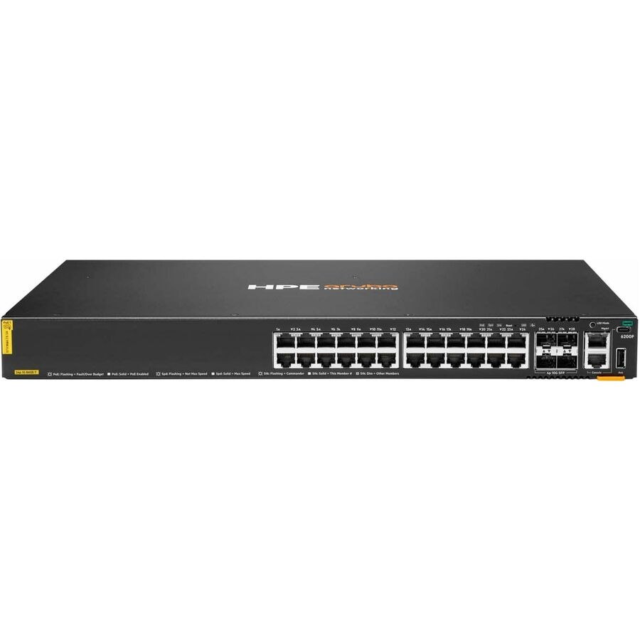 HPE CX 6200F 24G Class-4 PoE 4SFP+ 370W Switch