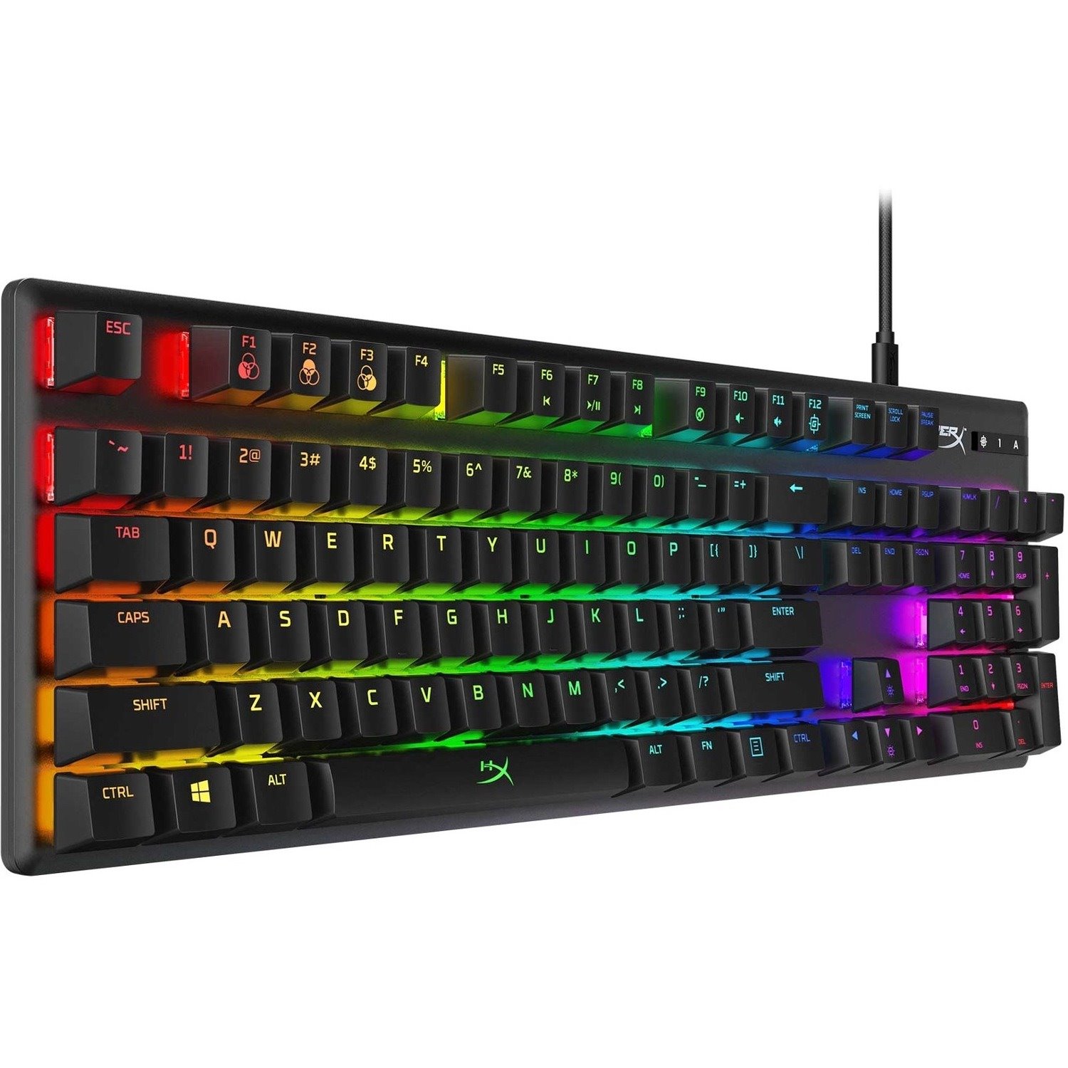 HyperX Alloy Origins Gaming Keyboard - Cable Connectivity - USB Type C Interface - RGB LED - English - Black