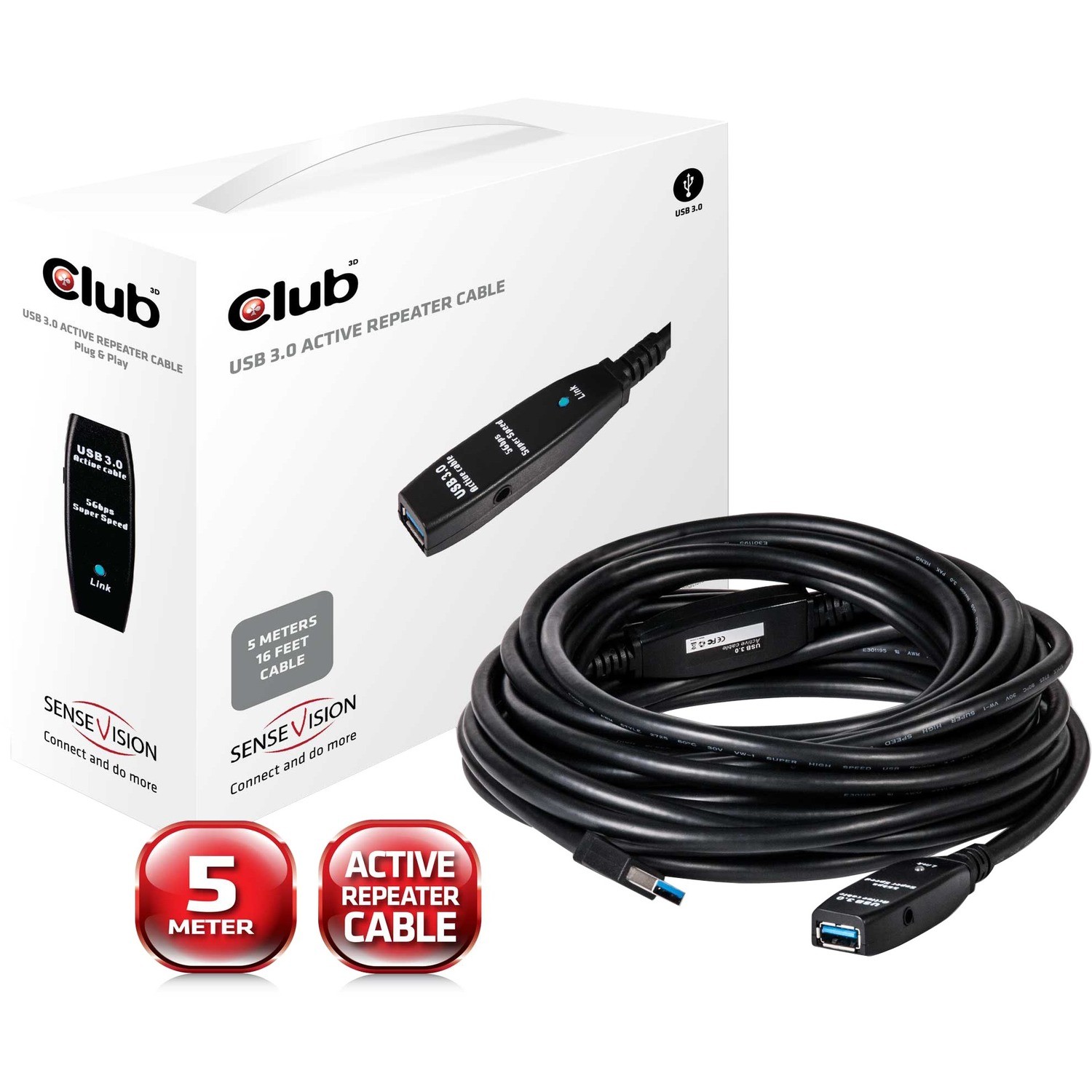 Club 3D Usb 3.0 Active Repeater Cable 10Meter