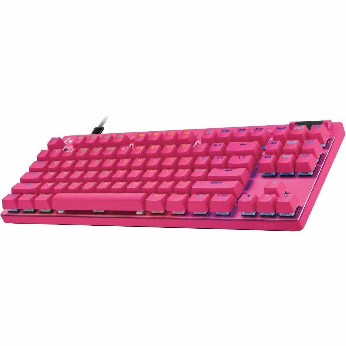 Logitech G PRO X TKL RAPID Gaming-toetsenbord - Tenkeyless - Kabel Verbinding - USB Interface - RGB LED - Engels (US) - QWERTY indeling - Roze