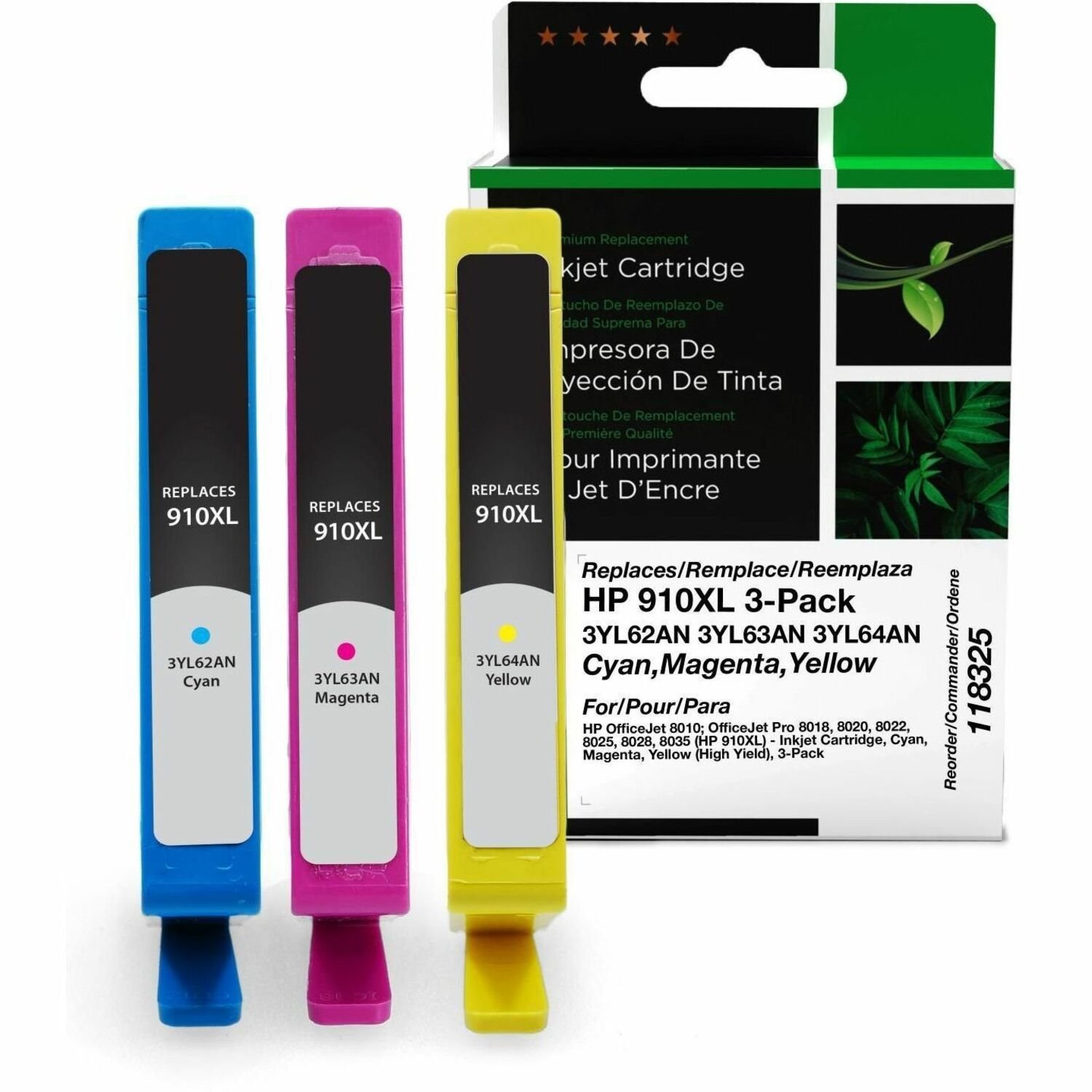 Clover Imaging Remanufactured High Yield Cyan, Magenta, Yellow Ink Cartridges for HP 910XL 3-Pack