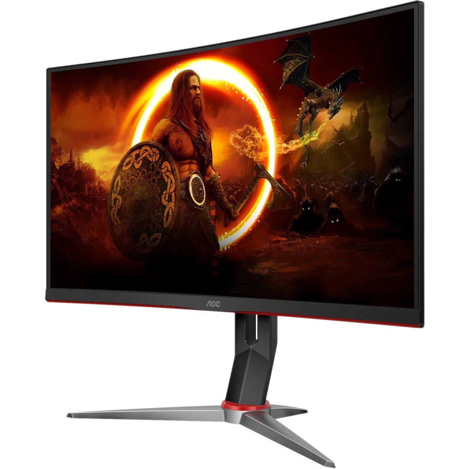 AOC C27G2Z 27" Class Full HD Curved Screen Gaming LCD Monitor - 16:9 - Red, Black