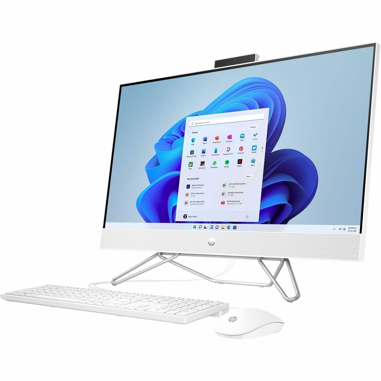 HP 27-cb0000a 27-cb0070 All-in-One Computer - AMD Ryzen 7 5700U - 16 GB - 512 GB SSD - 27" Full HD Touchscreen - Desktop - Starry White