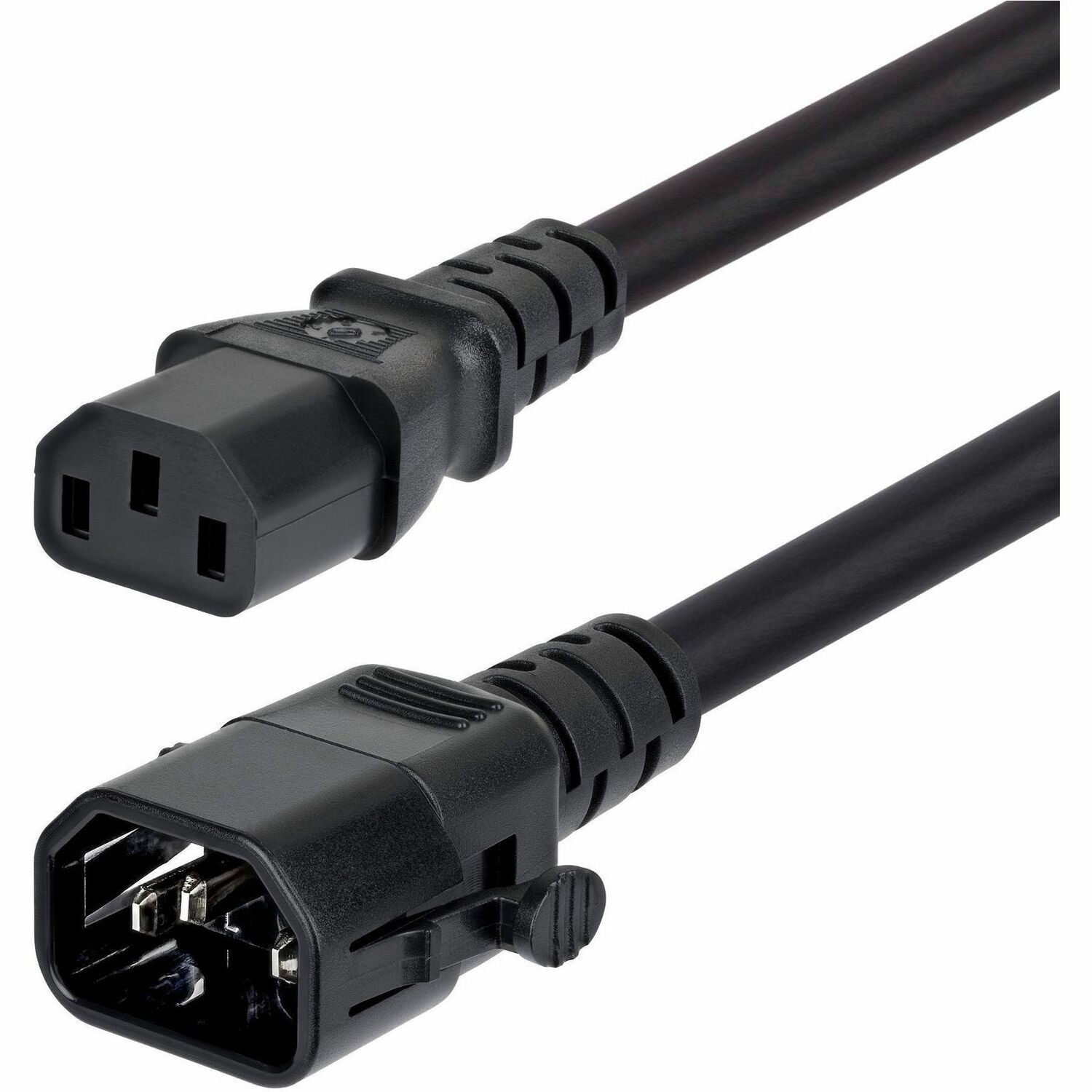StarTech 10ft (3m) Heavy Duty Power Extension Cord, Locking C14 to C13, PDU Power Cord, 15A 250V, 14AWG, UL Listed, TAA
