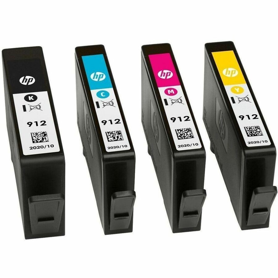 HP 912 Original Inkjet Ink Cartridge - Combo Pack - Cyan, Magenta, Yellow - 4 Pack