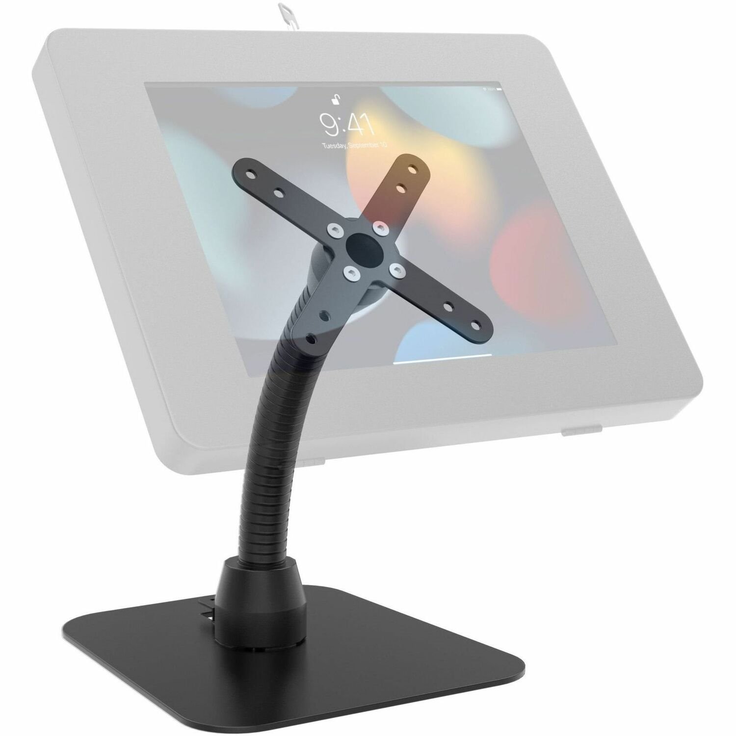 CTA Digital VESA-Compatible Cable Management Gooseneck and Base Plate (Black)