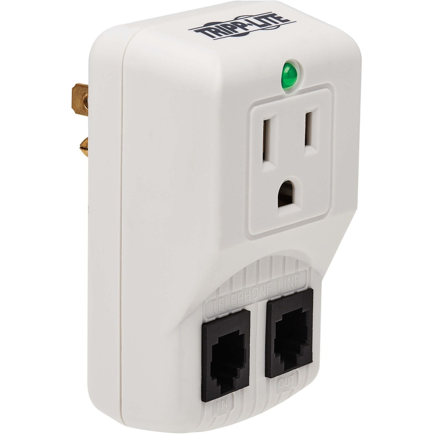 Tripp Lite by Eaton Protect It! 1-Outlet Portable Surge Protector, Direct Plug-In, 750 Joules, Tel/Modem Protection