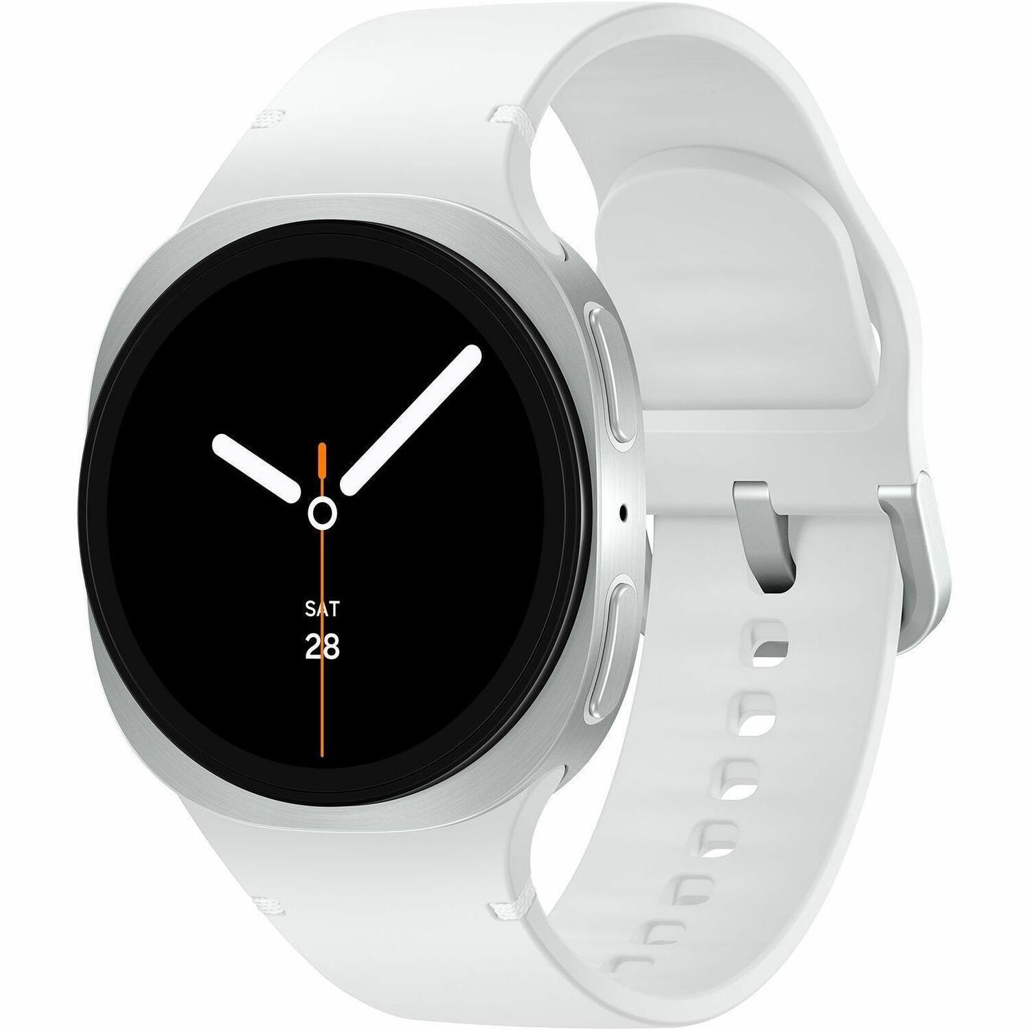 Samsung Galaxy Watch8 SM-L330 Smart Watch - 46 mm Case Height - 43.70 mm Case Width - Silver Case Color - White Band Color - Armor Aluminum Case Material - Wireless LAN