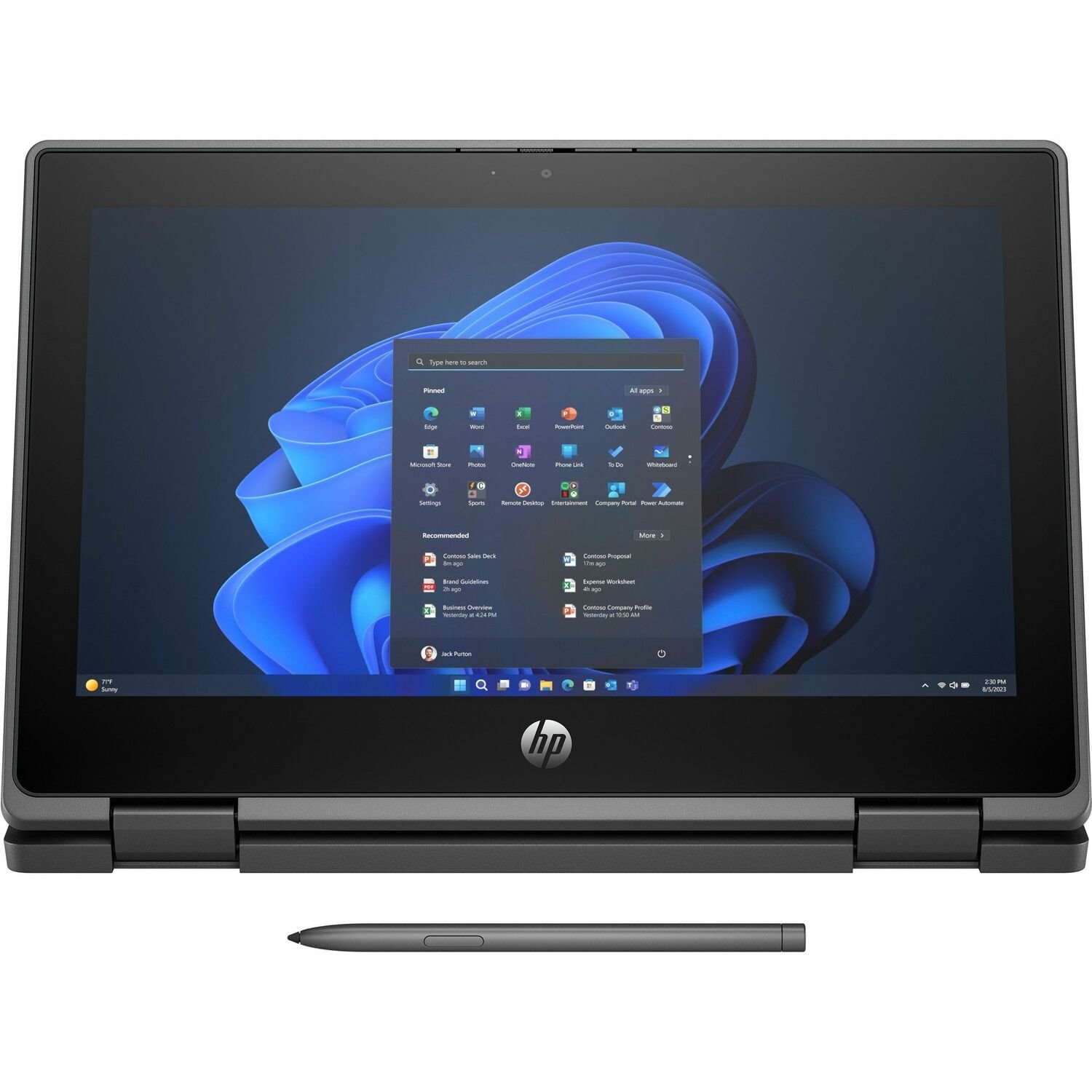 HP Fortis Flip G1i 11.6" Touchscreen Convertible 2 in 1 Notebook - HD - Intel N-Series N150 - 4 GB - 128 GB Flash Memory - Jet Black - Smart Buy