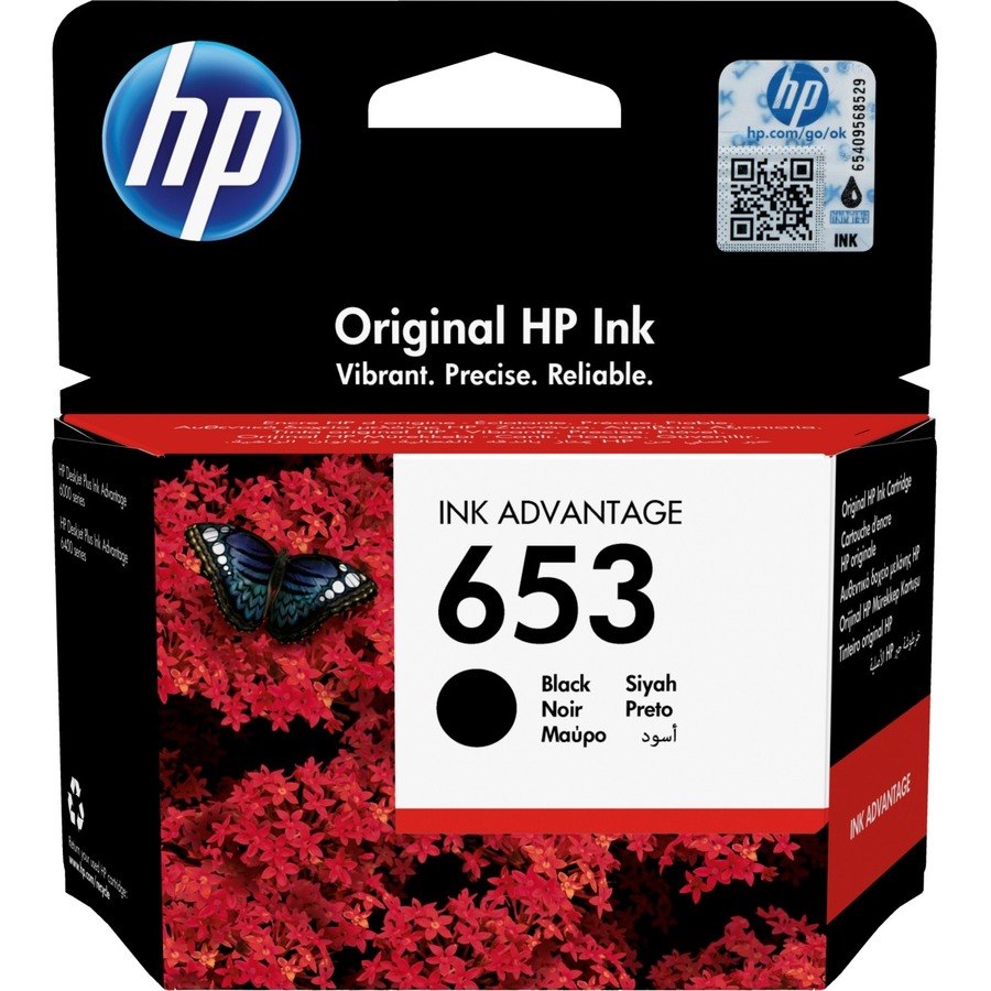 HP 653 Original Inkjet Ink Cartridge - Black - 1 Pack