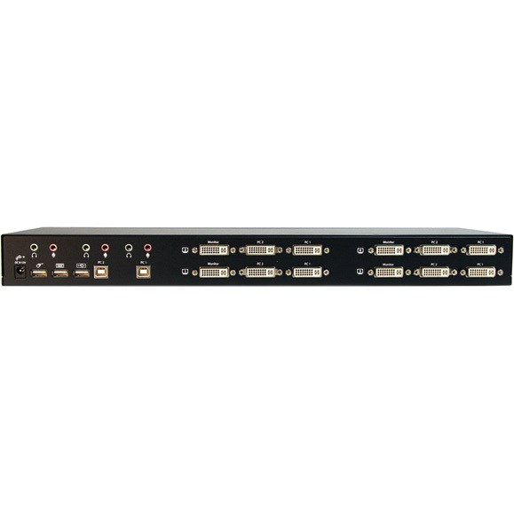 StarTech.com 2 Port Quad Monitor Dual-Link DVI USB KVM Switch with Audio & Hub