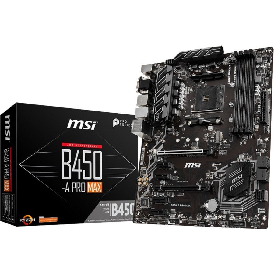 MSI B450-A PRO MAX Desktop Motherboard - AMD B450 Chipset - Socket AM4 - ATX