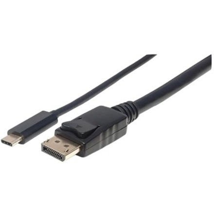 Manhattan USB-C to DisplayPort Cable, 4K@60Hz, 1m, Male to Male, Black, CDP2DP1MBD, Three Year Warranty, Polybag