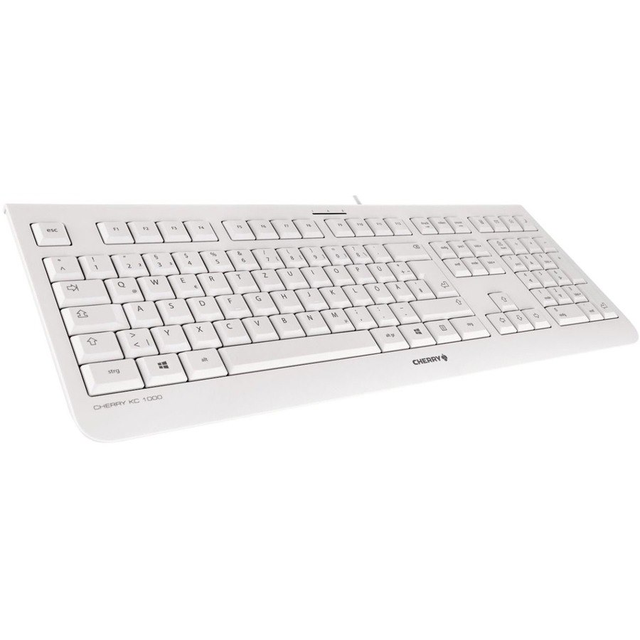 CHERRY Keyboard - Cable Connectivity - USB Interface - English (UK) - QWERTY Layout - Pale Gray