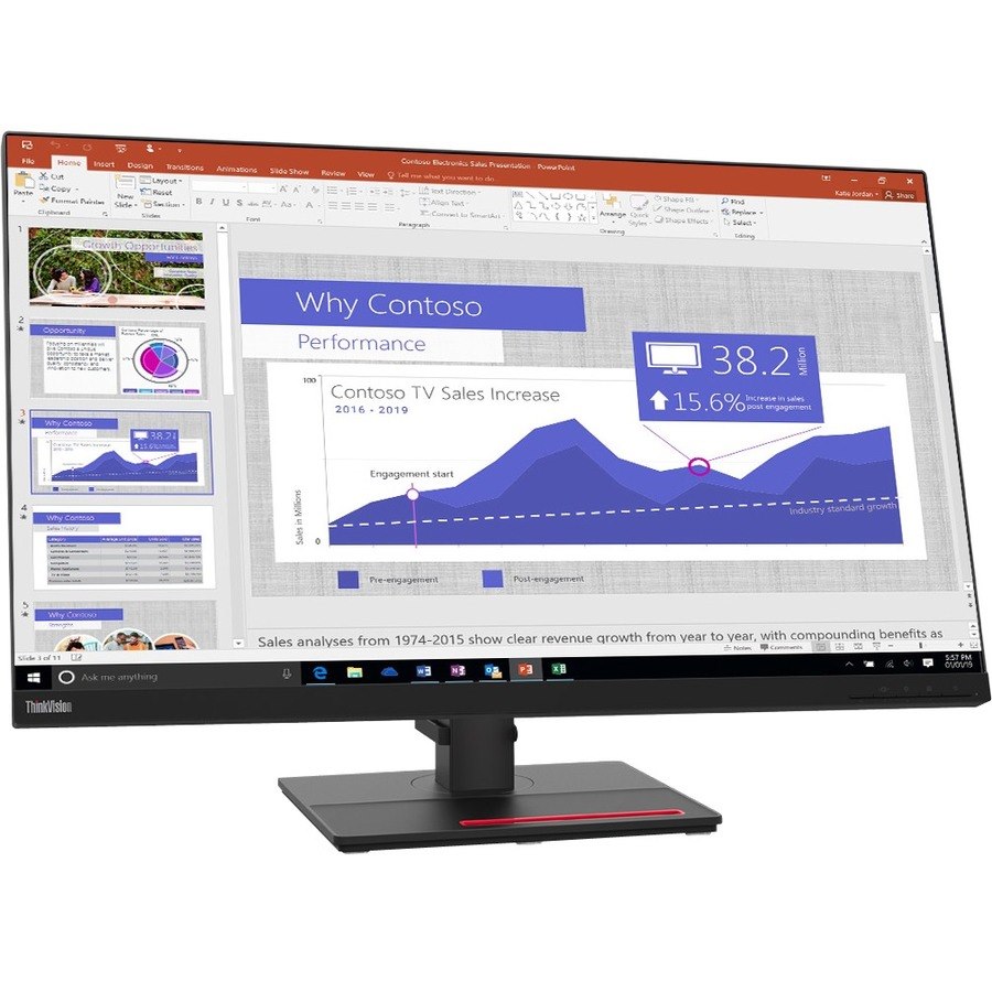 Lenovo ThinkVision T32p-20 32" Class 4K UHD LCD Monitor - 16:9 - Raven Black