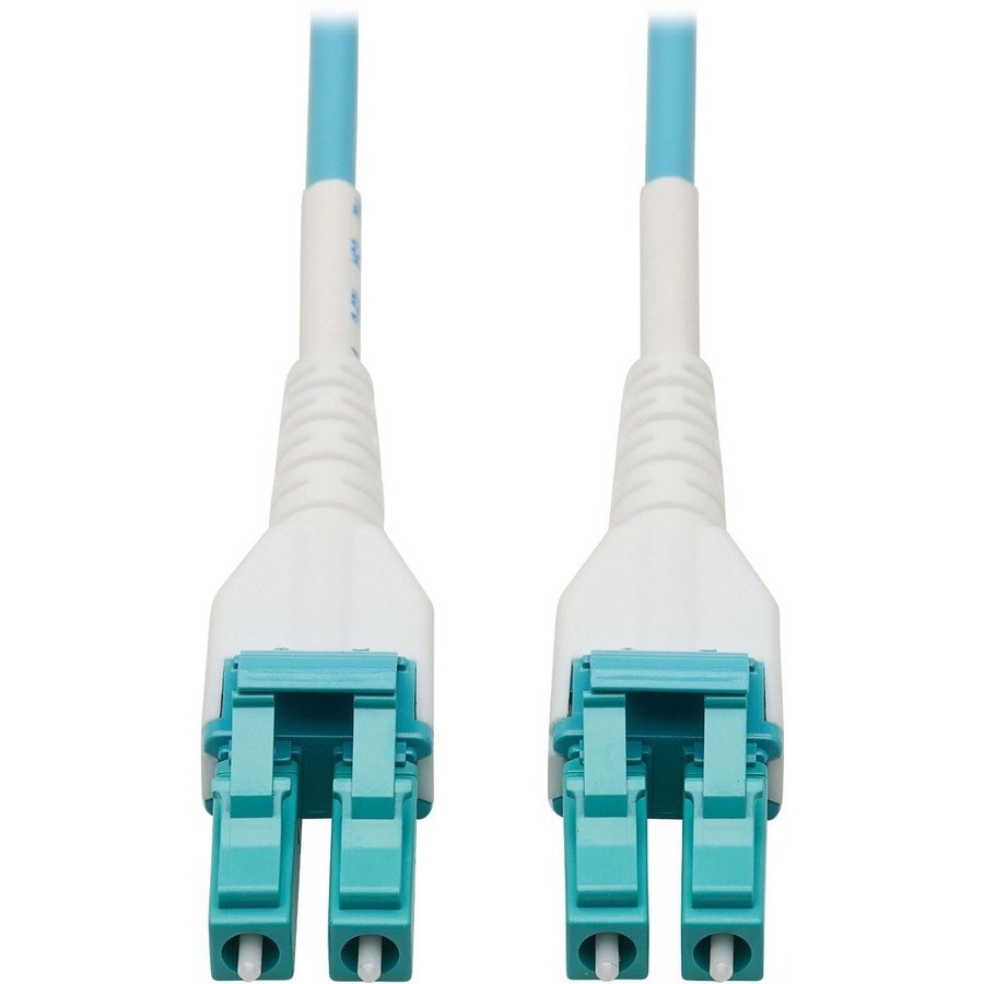 Eaton Tripp Lite Series 100G Duplex Multimode 50/125 OM4 Armored Fiber Optic Cable (LC/LC Duplex M/M), LSZH, Aqua, 100 m (328 ft.)
