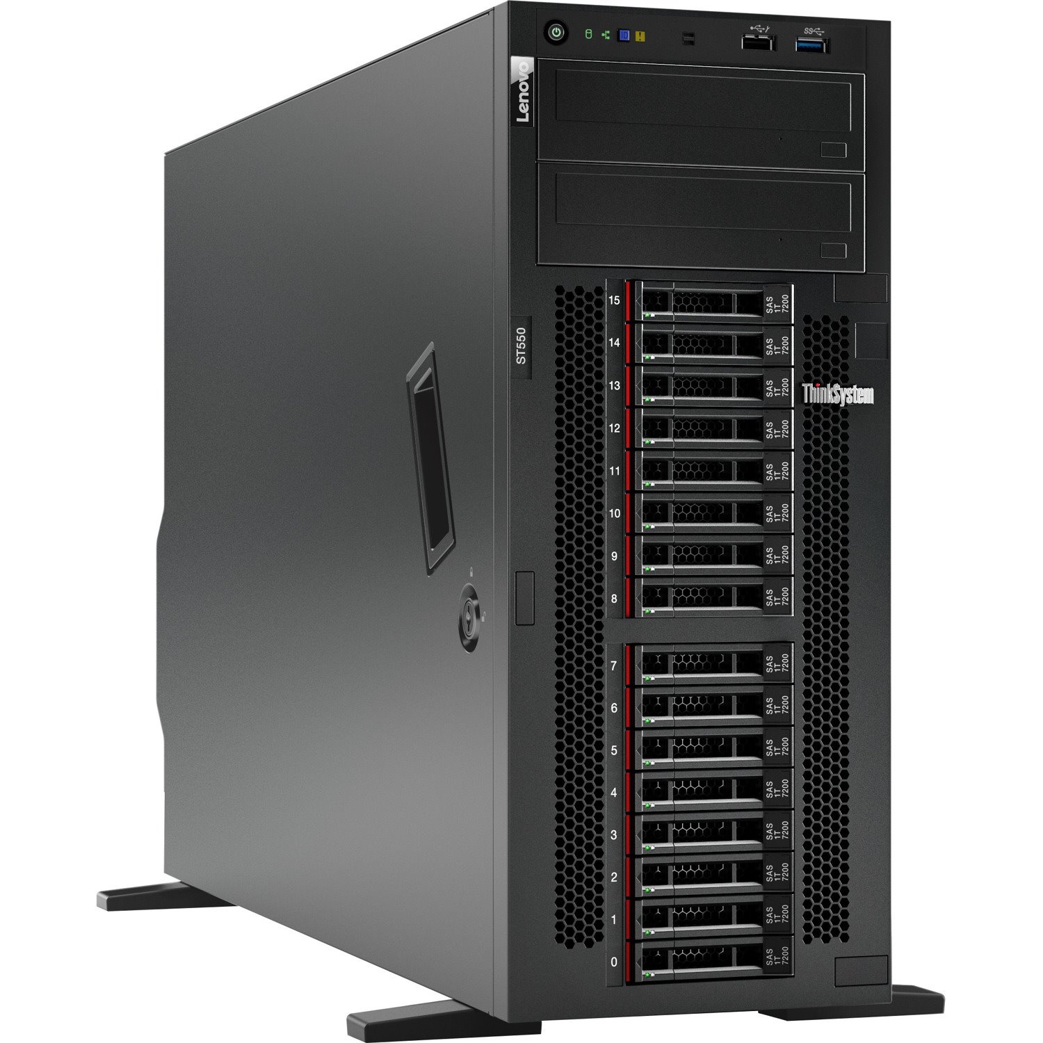 Lenovo ThinkSystem ST550 7X10A0B3NA 4U Tower Server - 1 x Intel Xeon Silver 4210 2.20 GHz - 16 GB RAM - 12Gb/s SAS, Serial ATA/600 Controller