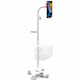 CTA Digital Compact Gooseneck Floor Stand with Accessories for 7-13-Inch Tablets (White)