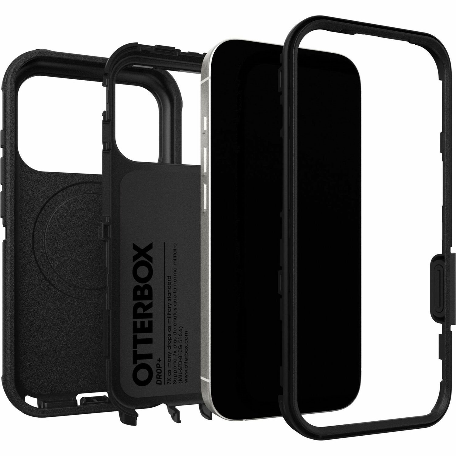 OtterBox Defender Series Pro Case for Apple iPhone 17 Pro Smartphone - Texturing Grip - Black - Retail