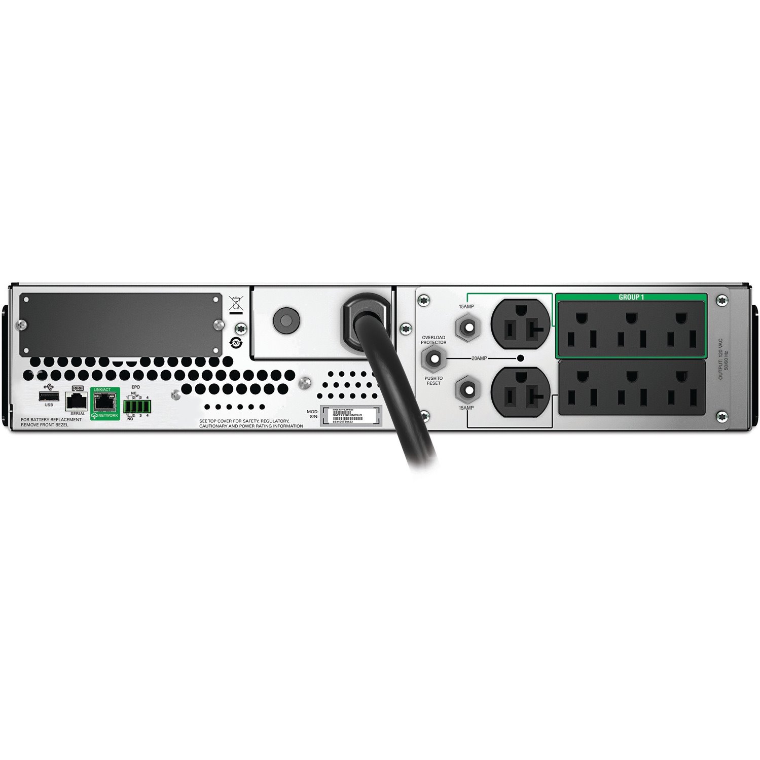 APC Smart-UPS, Line Interactive, 2200VA, Rackmount 2U, 120V, 6x NEMA 5-15R+2x NEMA 5-20R outlets, SmartConnect Port+SmartSlot, AVR, LCD