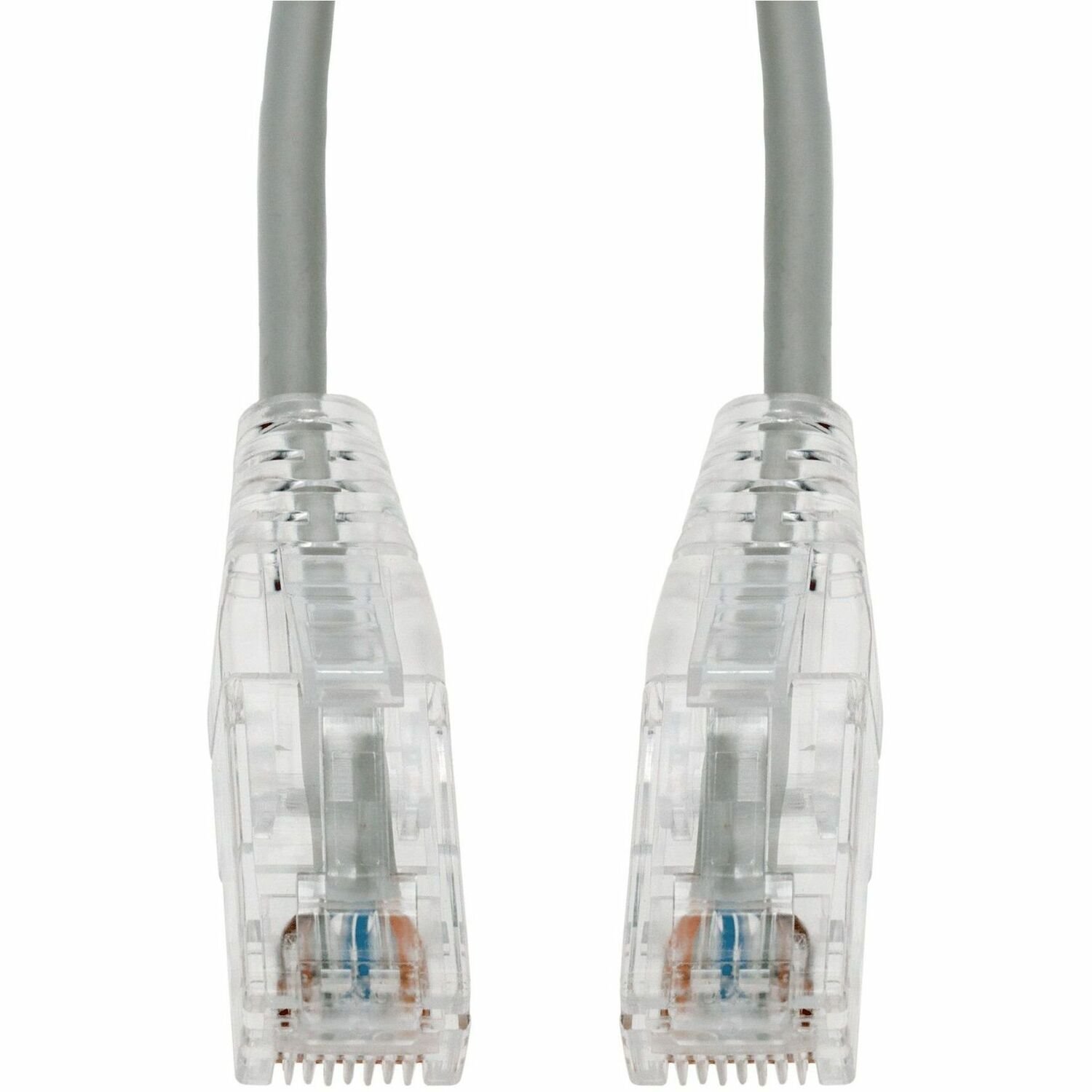 AddOn 24ft Gray CAT 6A Slim PVC Ethernet Cable Snagless Clear-Claw RJ-45 M/M