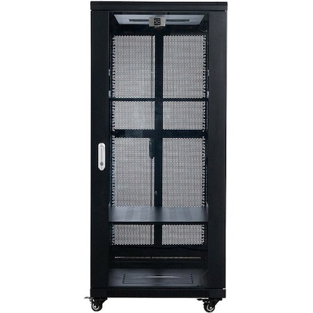 Serveredge 27U Floor Standing Rack Cabinet for Server, A/V Equipment - Black