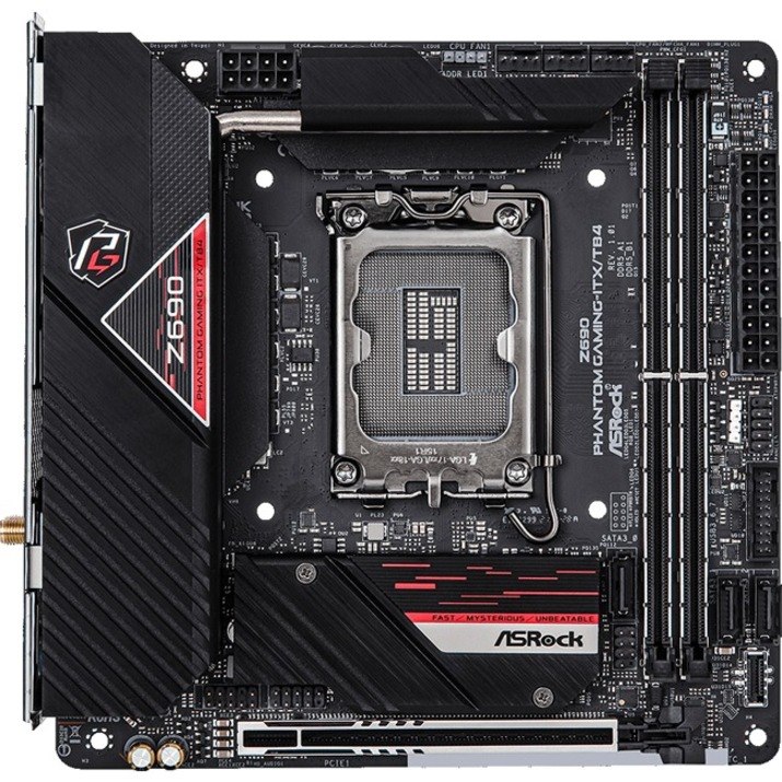 ASRock Z690 Phantom Gaming-ITX/TB4 Gaming Desktop Motherboard - Intel Z690 Chipset - Socket LGA-1700 - Intel Optane Memory Ready - Mini ITX