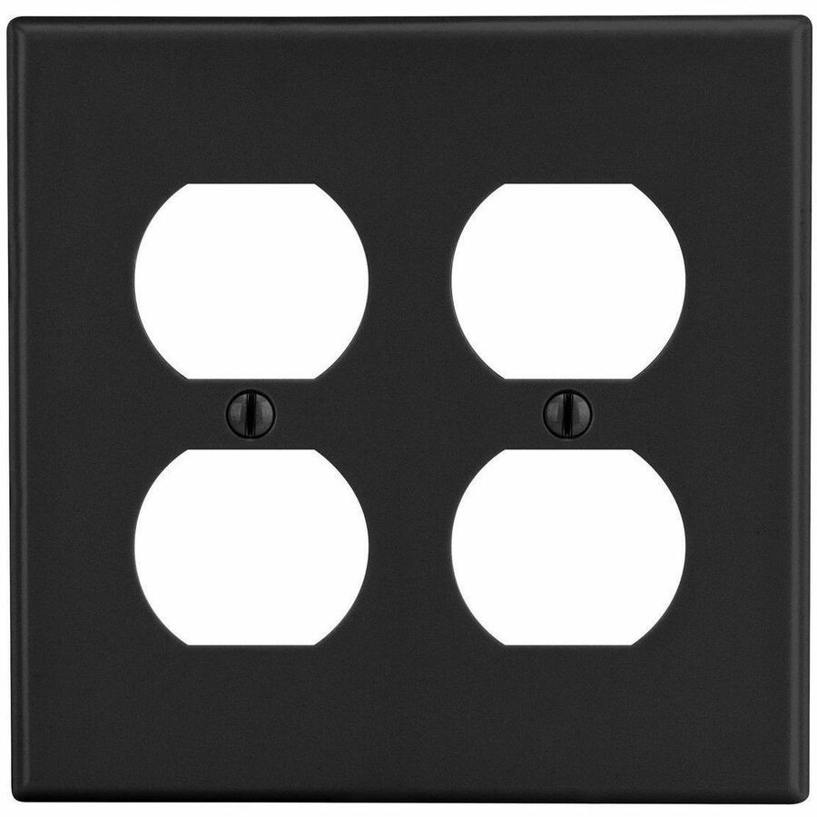Bryant Wallplate, 2-Gang, 2) Duplex, Black
