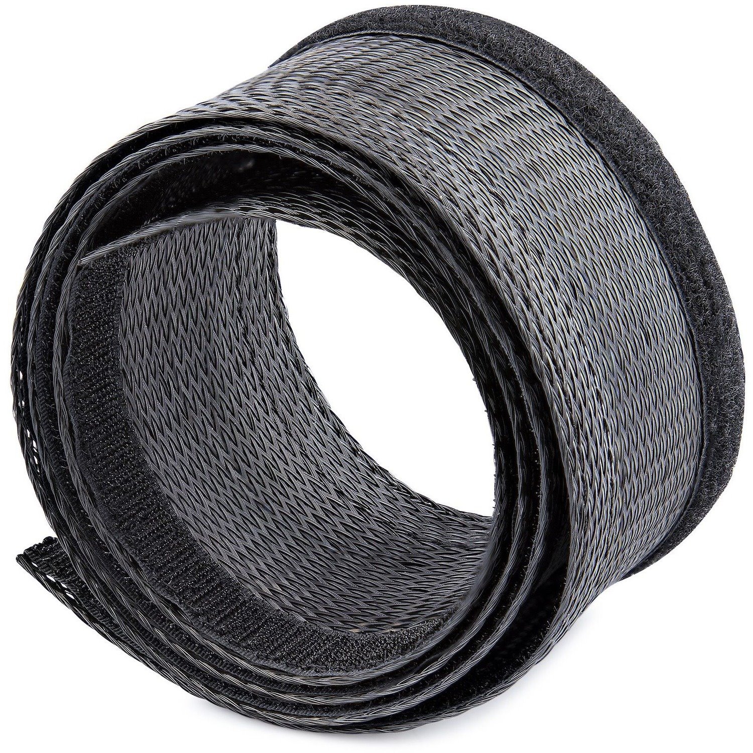 StarTech.com 10ft (3m) Cable Management Sleeve, Braided Mesh Wire Wraps/Floor Cable Covers, Computer Cable Manager/Cord Concealer