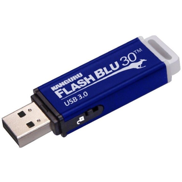 Kanguru FlashBlu30 with Physical Write Protect Switch SuperSpeed USB3.0 Flash Drive