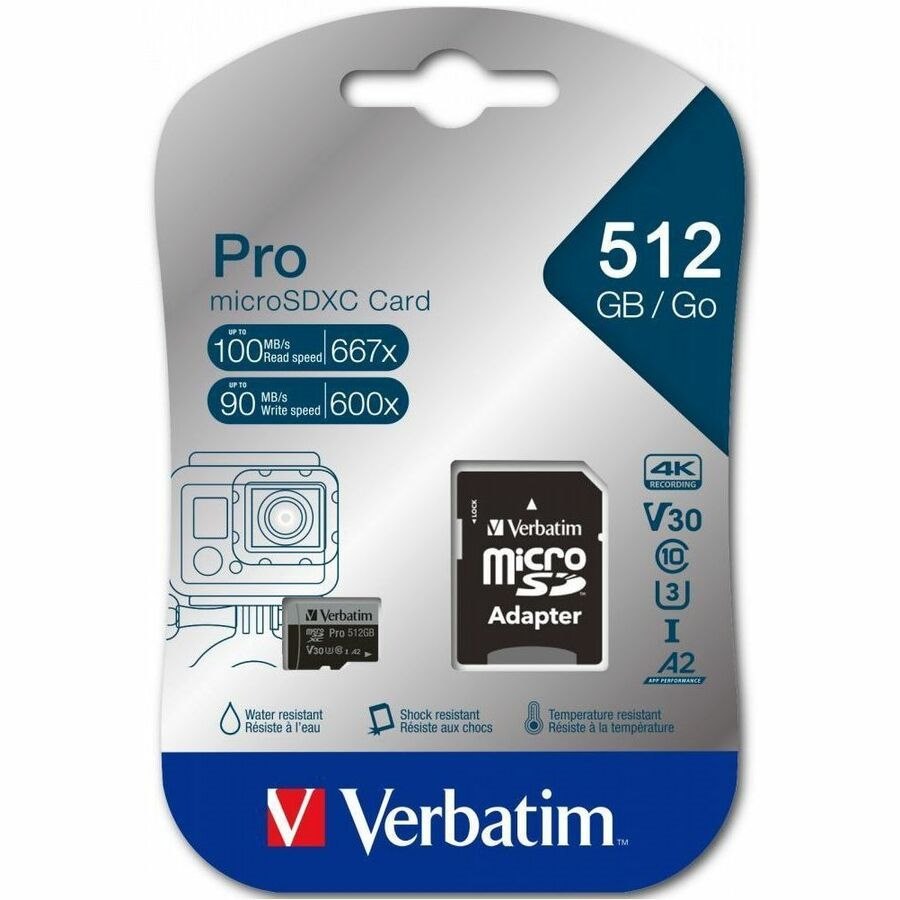 Verbatim Pro 512 GB Class 3/UHS-I (U3) V30 microSDXC