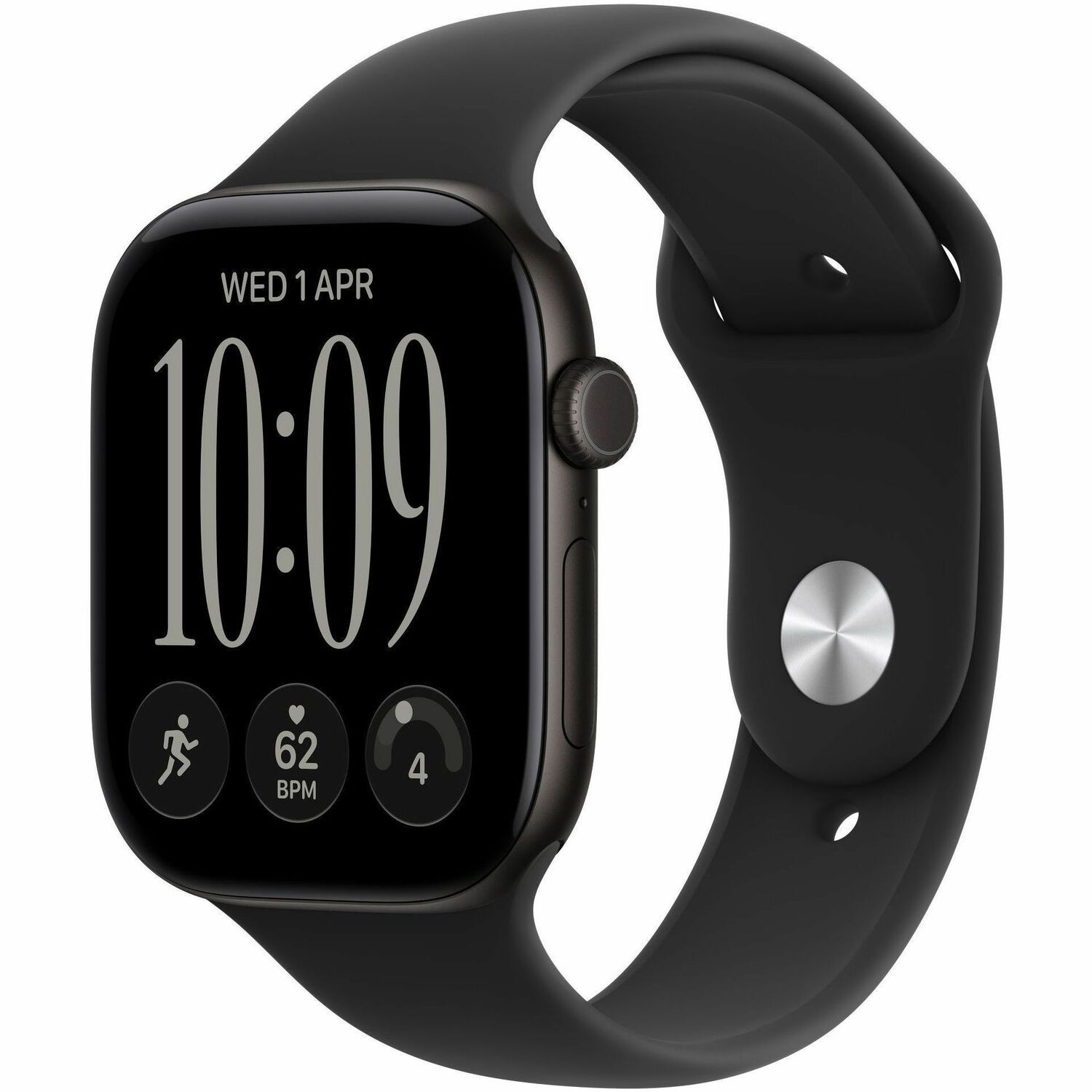 Apple Watch Series 12 Smart Watch - 46 mm Case Height - 40 mm Case Width - Black Case Color - Black Band Color - Aluminium Case Material - Wireless LAN - 5G - LTE