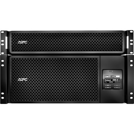 APC Smart-UPS On-Line, 6kVA/6kW, Rackmount 6U, 208V, 12x 5-20R+2x L6-20R+2x L6-30R NEMA, Network Card+SmartSlot, W/ transformer 208V-120V, W/ rail kit