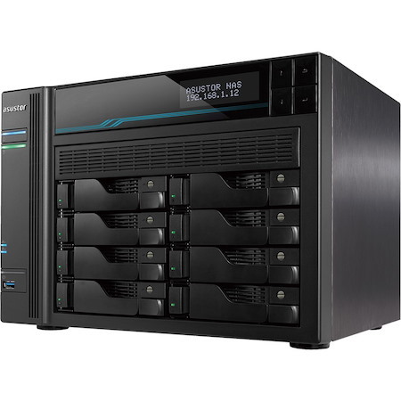 ASUSTOR Lockerstor 8 AS6508T 8 x Total Bays SAN/NAS Storage System - 4 GB Flash Memory Capacity Atom C3538 Quad-core (4 Core) 2.10 GHz - 8 GB RAM - DDR4 SDRAM Desktop